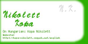 nikolett kopa business card